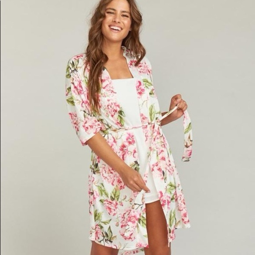 Show Me Your MuMu Floral Robe - Pink and Green